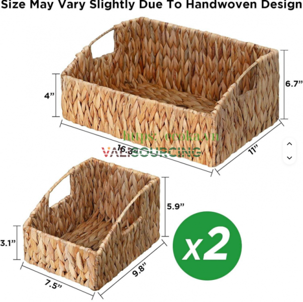 Hand-Woven Water Hyacinth Storage Baskets – Versatile & Eco-Friendly