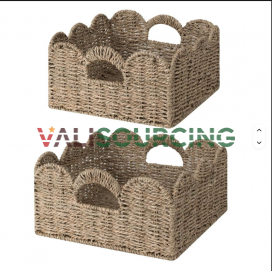 ECOKA Scallop-Edge Handwoven Storage Baskets