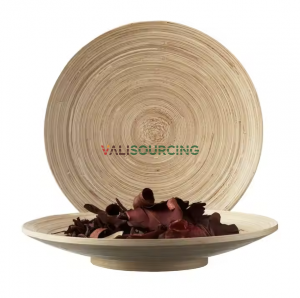 100% Natural Bamboo Plate – Wholesale Price | Basic Beige Fruit & Dining Plate | Mass Production Upon Request
