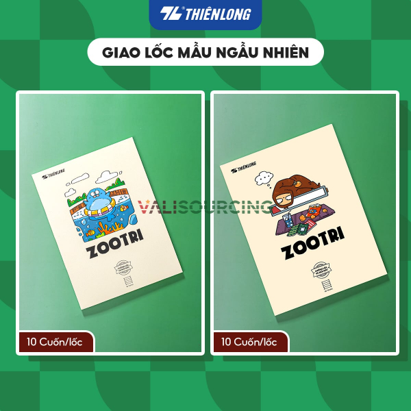 Anti-glare student notebook, 96 pages, 4-line ruled, 2mm thickness, 70gsm, Thien Long NB-146 - Random design from Vietnam