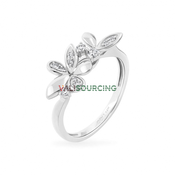 14K white gold ring with diamond DOJI AFRR800026F2DA1