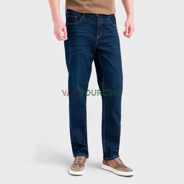 Aristino AJN0060S0 Men\'s Dark Blue Distressed Wash Effect Jeans from Vietnam