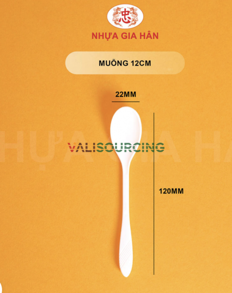 Premium 12cm PP Plastic Spoon | Food-Grade Milky White from Vietnam