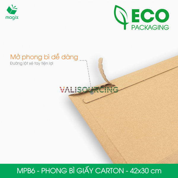 MPB6 Cardboard Envelope 42x30 cm | Sturdy 3-Layer E-Flute from Vietnam