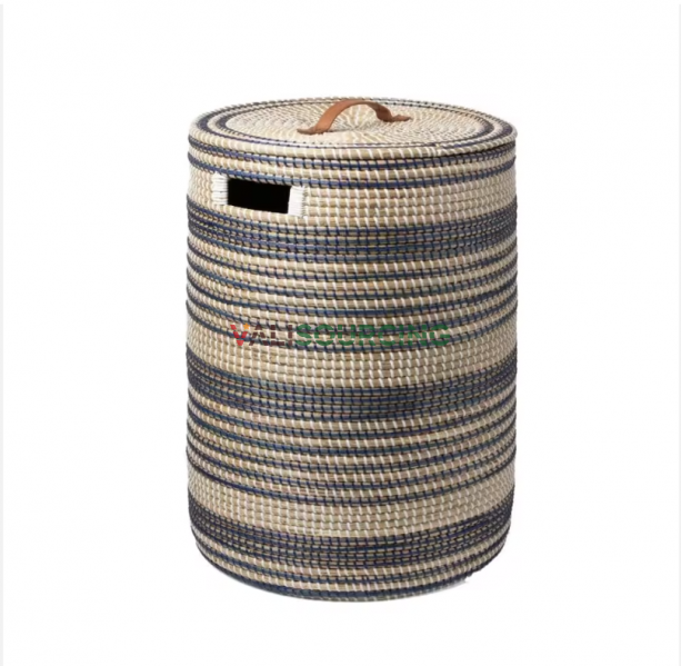 HANDWOVEN CLOTHES BASKET WITH LID