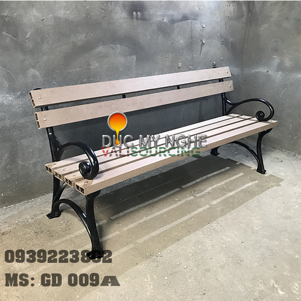 1.6m Premium Cast Iron Park Bench | Weatherproof Wood-Plastic Composite from Vietnam