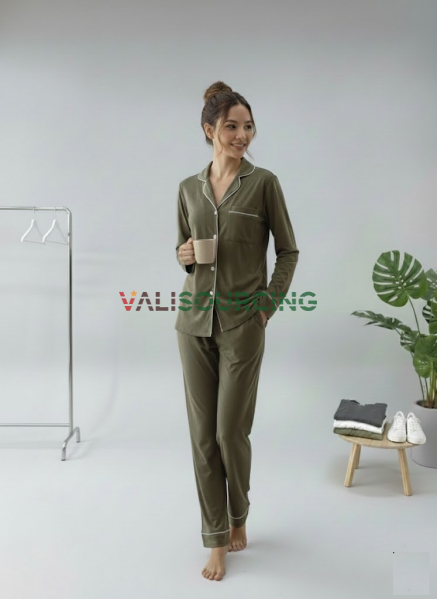 Women\'s Long-Sleeve Pajama Set - Made of High-Quality, Soft and Cool Modal Cotton Fabric from Vietnam