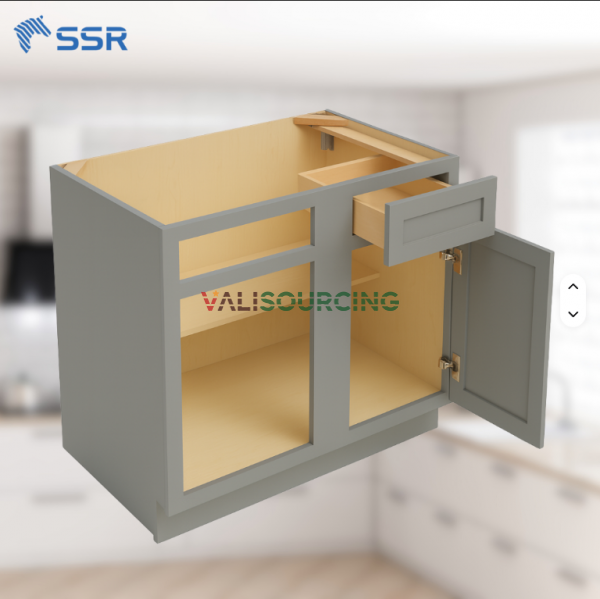 Customized Ready-to-Assemble (RTA) Industrial Design Corner Base Cabinet – Factory-Direct