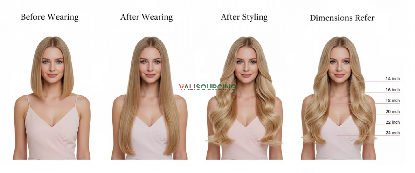 Tóc nối màu nâu nhạt | 100% tóc người Việt Nam từ Việt Nam