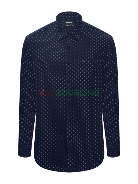 Viettien Men\'s Shirt with Rose Pattern Fabric from Vietnam