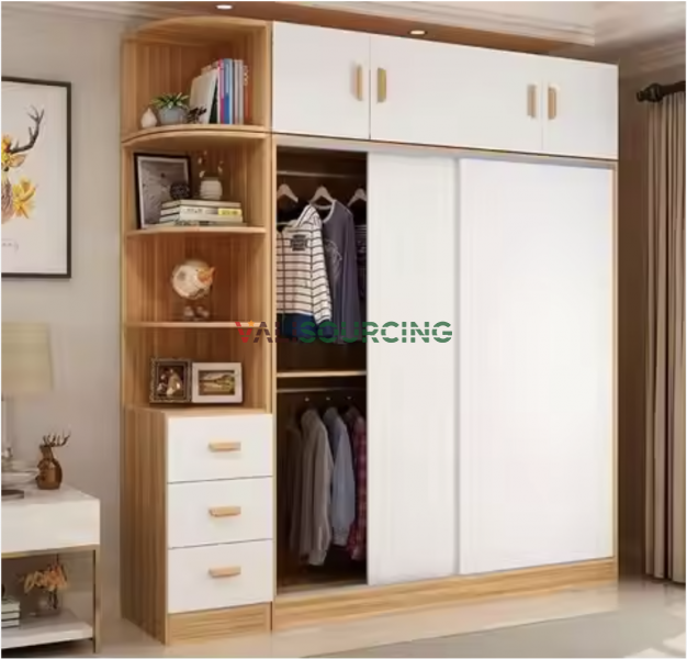 Minimalist Design Wooden Sliding Door Wardrobe – Modern, Convenient Wardrobe