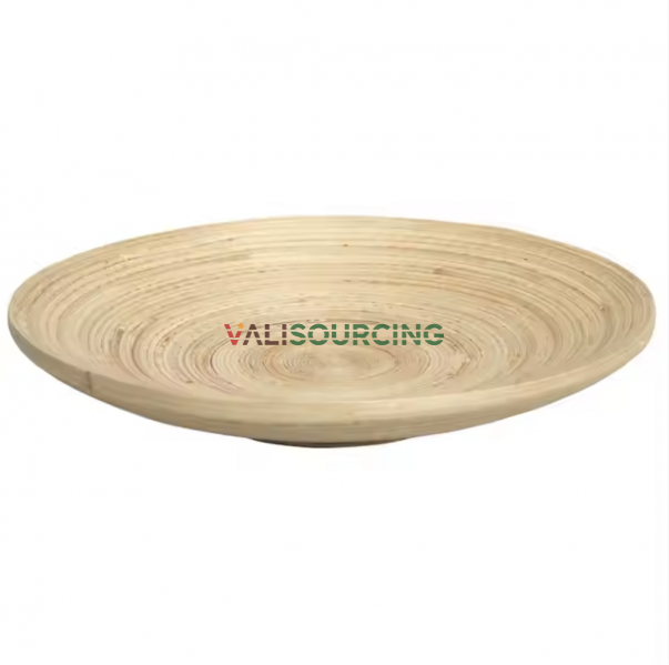 100% Natural Bamboo Plate – Wholesale Price | Basic Beige Fruit & Dining Plate | Mass Production Upon Request