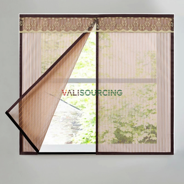 Anti-mosquito window screen curtain with magnetic self-closing anti-mosquito