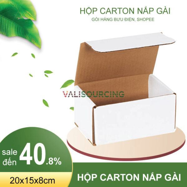 Cardboard shipping box with snap-on lid, 18x10x8 cm, MZ1 from Vietnam