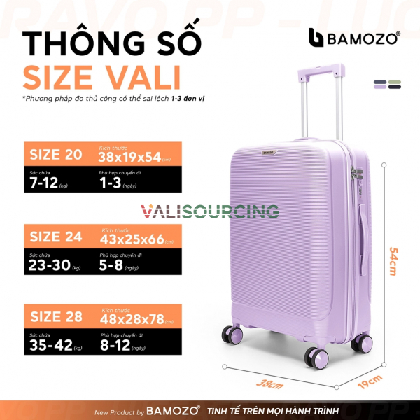 Bamozo KIRO Lightweight Suitcase from Vietnam
