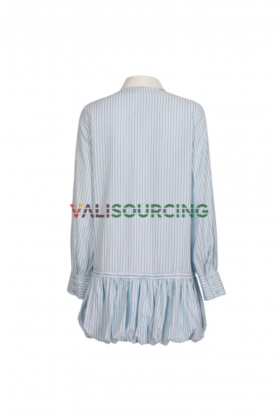 JAN straight-cut striped fabric street dress.