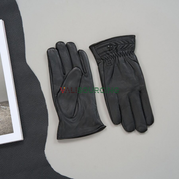 Leather gloves with masculine patterned design. from Vietnam