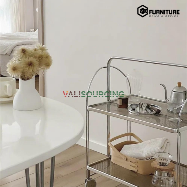 Decorative Shelf with Electroplated Steel Frame & Plastic Surface