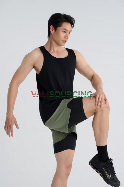 Regular fit tank top, 180gsm cotton poly fabric. from Vietnam