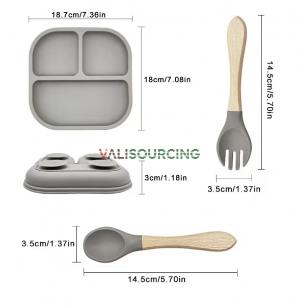Safe, BPA-free silicone baby food tray