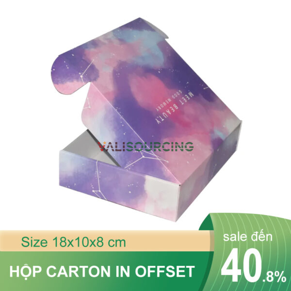 Cardboard shipping box with snap-on lid, 18x10x8 cm, MZ1 from Vietnam