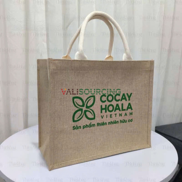 Eco-Friendly Jute Tote Bag/ Natural Hessian Gift Bag from Vietnam