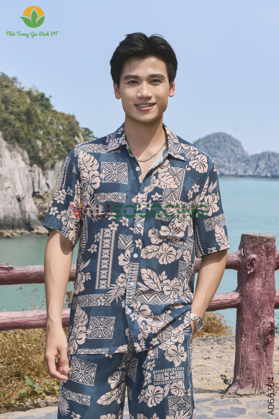 Men\'s short-sleeved linen shirt from Vietnam