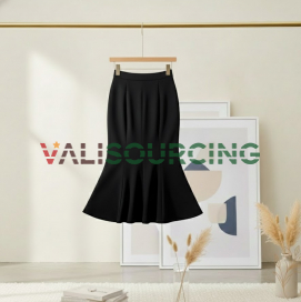 Long Fishtail Skirt - Jmin, 4-Way Stretch Ponte Fabric (Extremely Flattering)