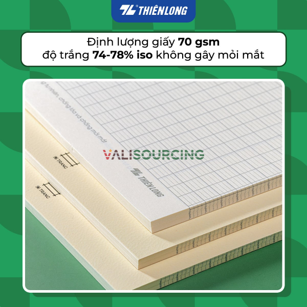 Anti-glare student notebook, 96 pages, 4-line ruled, 2mm thickness, 70gsm, Thien Long NB-146 - Random design from Vietnam