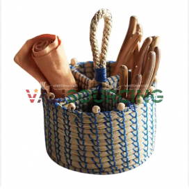 Hand-woven Rectangle Seagrass Utensil Holder