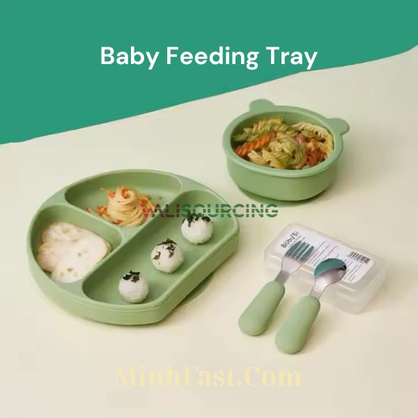 Safe, BPA-free silicone baby food tray