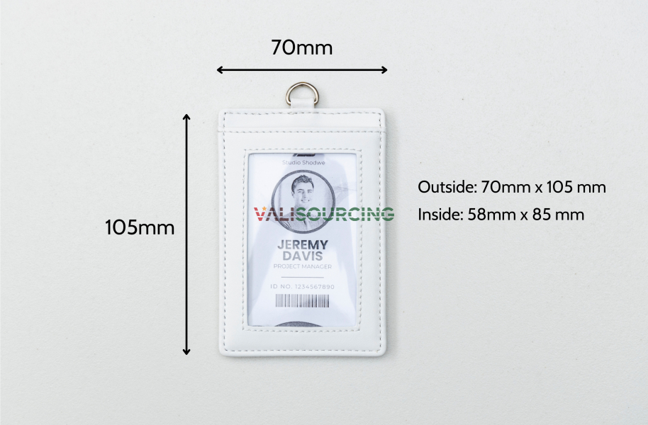 Leather ID card holder for employee ID cards and bank cards. from Vietnam