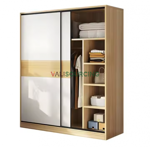 Minimalist Design Wooden Sliding Door Wardrobe – Modern, Convenient Wardrobe