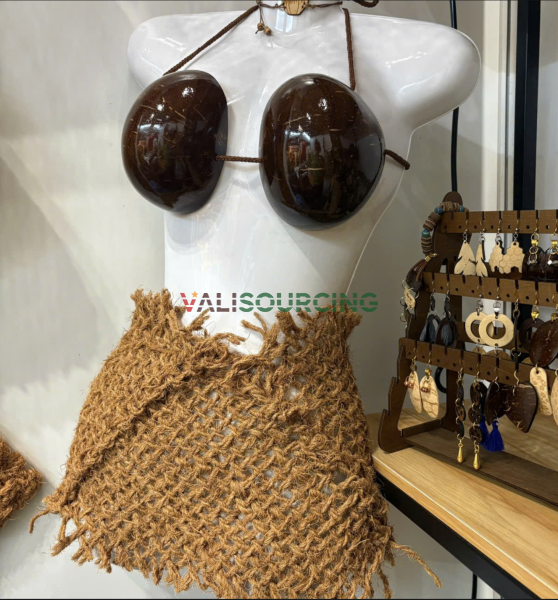 Natural Hawaiian Coconut Shell Bra from Vietnam