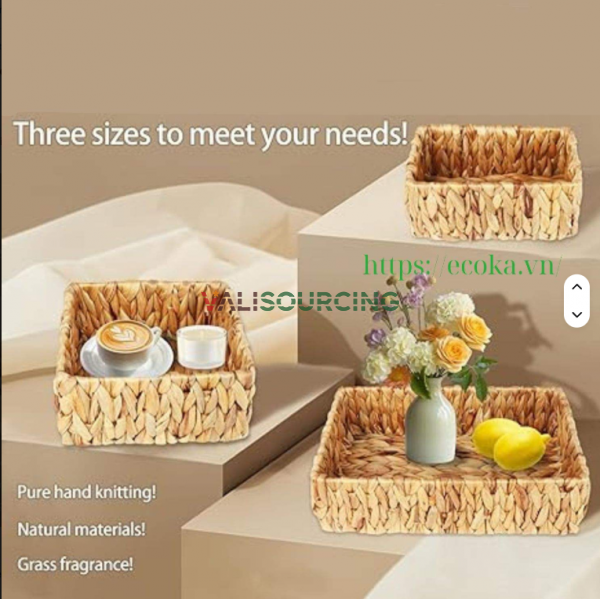 Premium Hand-woven Water Hyacinth Storage Baskets – Eco-friendly & Versatile