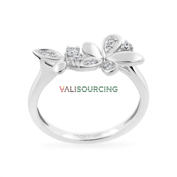 14K white gold ring with diamond DOJI AFRR800026F2DA1