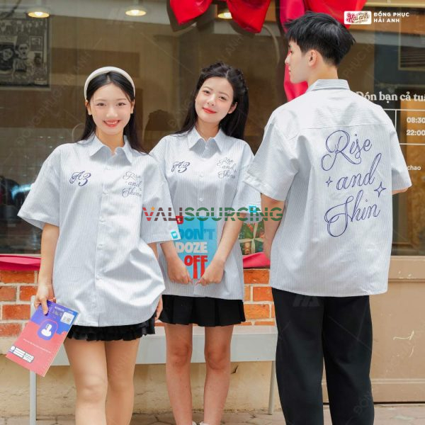 Oversize Academy Shirt Class Shirt Gray Blue