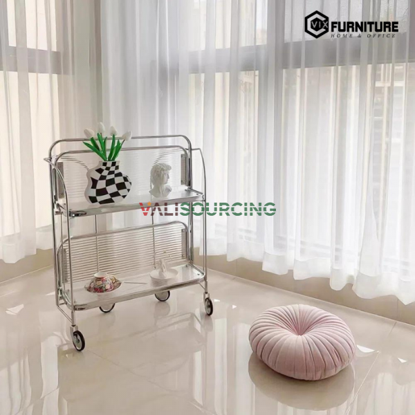 Decorative Shelf with Electroplated Steel Frame & Plastic Surface