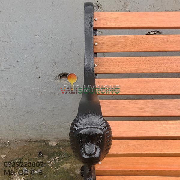 Ghế băng công viên ngoài trời bằng gang | Thanh gỗ tự nhiên từ Việt Nam