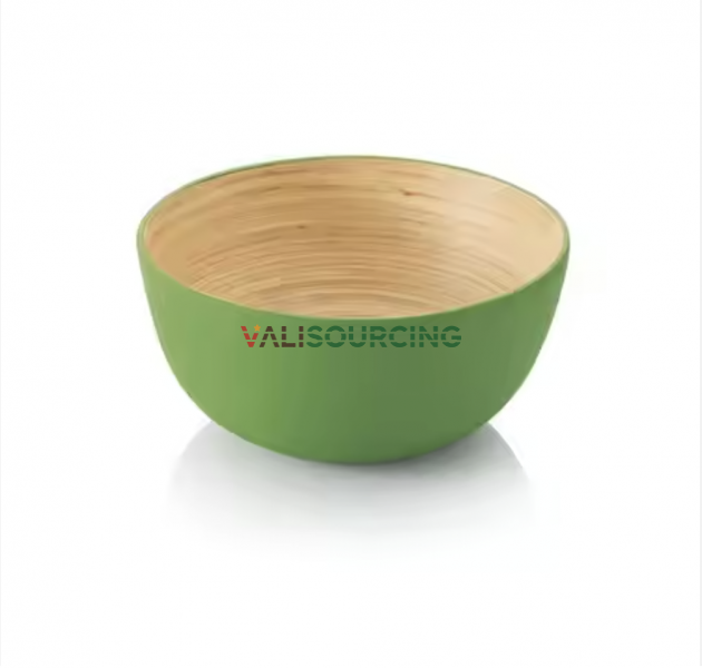 Handmade Bamboo Bowls – Large Red Polished Spun Bamboo | Lightweight, Eco-Friendly, with Disposable Lids | Baby Feeding, Kitchen & Travel Use