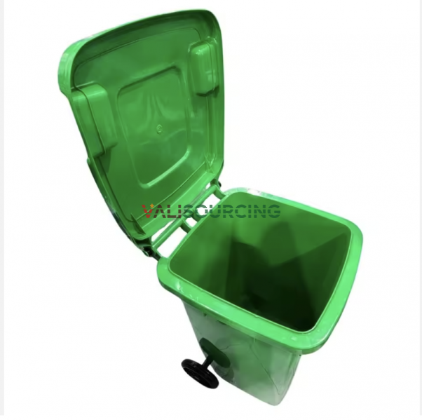 60L Mobile Trash Bin with Wheels – Durable HDPE Waste Solution