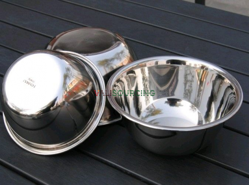 Bát Trộn Inox Đáy Bằng Cao Cấp 22cm - Dụng Cụ Làm Bánh Chuyên Nghiệp từ Việt Nam