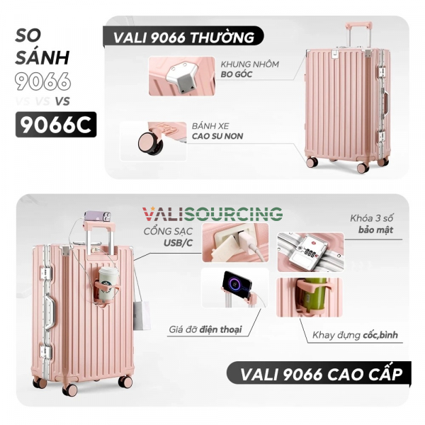 Bamozo Aluminum Frame Suitcase| | Anti-Theft TSA Lock from Vietnam
