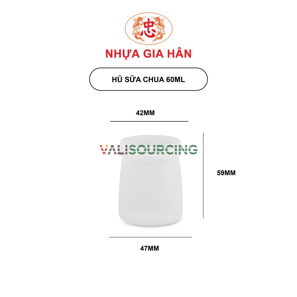 60ml HDPE Plastic Yogurt Jar from Vietnam