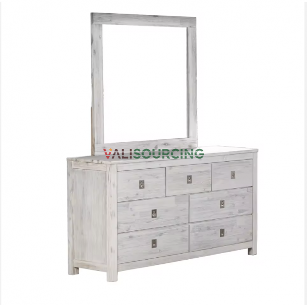 Minimalist Solid Acacia Vanity Desk with Mirror – OEM & Wholesale