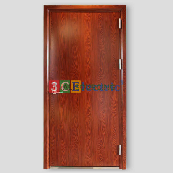 Fire-resistant steel door with wood grain finish. from Vietnam