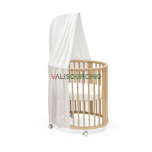 Stokke Sleepi Mini V3 premium crib for babies with swivel wheels and anti-slip lock