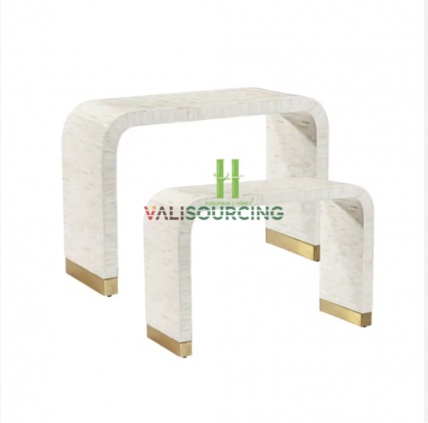 Console Table / High-class Tea Table with Handmade Mother-of-Pearl Inlay