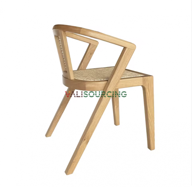 Durable Bent Wood Dining Chair with Rattan Backrest – Low MOQ, Factory-Direct from Vietnam