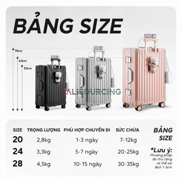 Bamozo Aluminum Frame Suitcase| | Anti-Theft TSA Lock from Vietnam